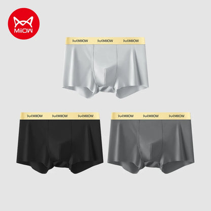 MiiOW Silky Ice Silk Men Boxers - 3Pcs - ShopHub