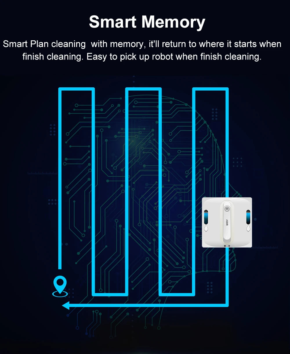ShopHub NZ ABIR WD9-4-Way Robot Window Cleaner cleaning glass with its sleek design and four-way movement system.
