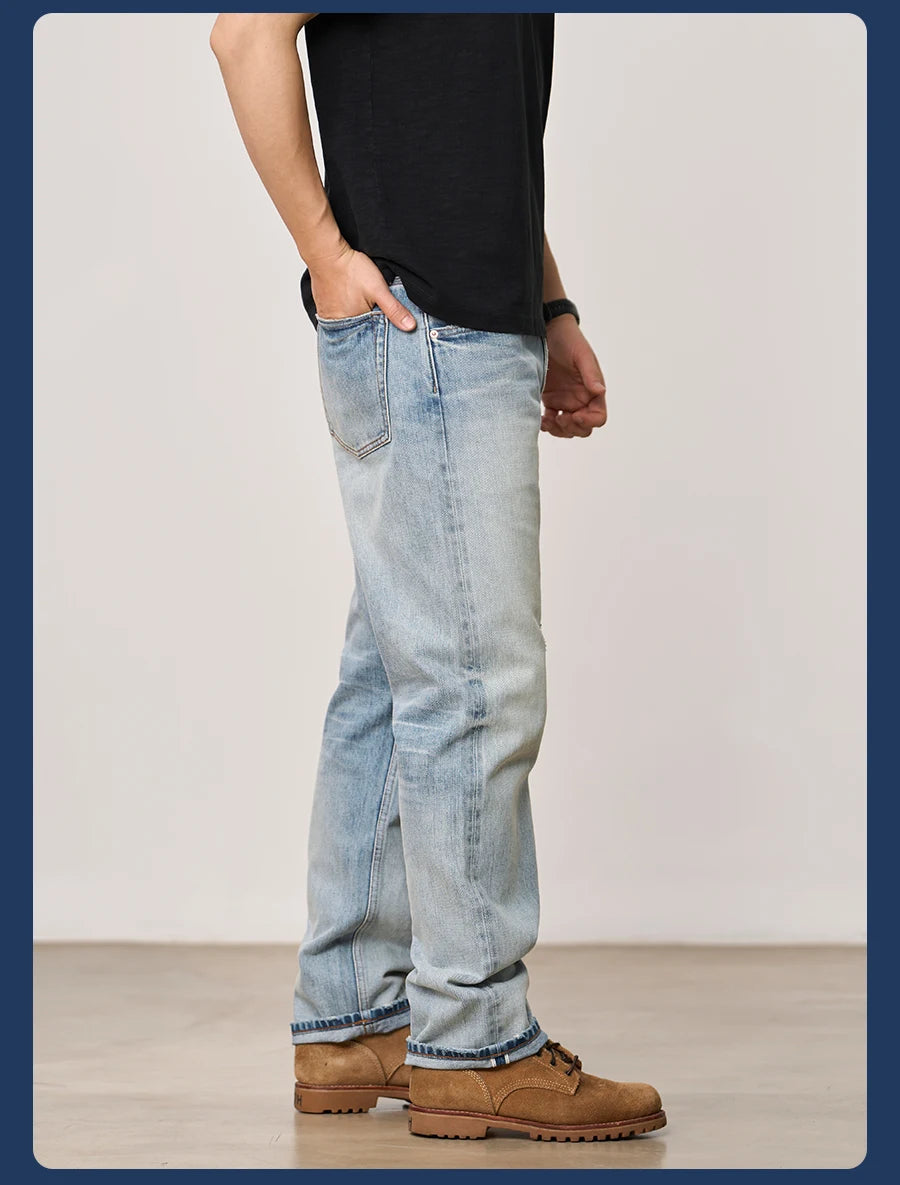 SIMWOOD High Standard Loose Straight 14.3oz Selvedge Denim Jeans