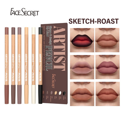 6pcs Velvet Matte Lip Liner Set