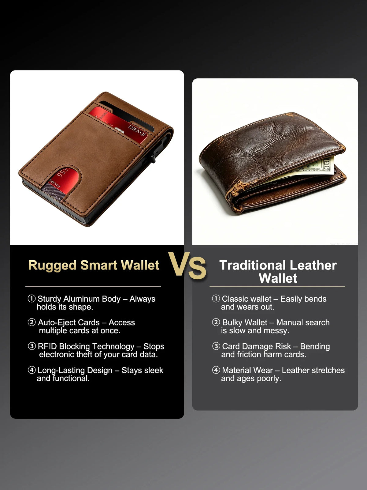 Carbon Fiber Wallet Magnetic Card Holder RFID Automatic Pop Up Case Id Bank Credit Cardholder Money Bag Bifold Wallets for Men