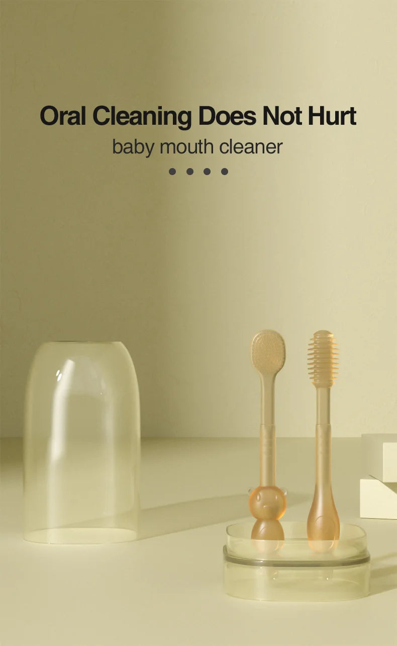 MAMIJOY Baby Toothbrush 3-In-1 Silicone Tongue Brush