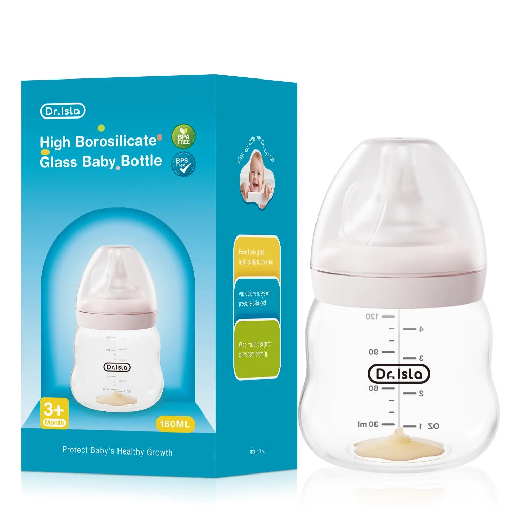 MAMIJOY Baby Glass Bottle High 80/160/240ml Borosilicate Wide-mouthed