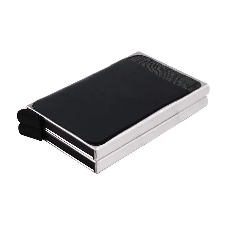 RFID Metal Wallet Double Card Case Pop Up Card Holder 12 Cards Automatic Aluminum Box Cardholder Smart Minimalist Walet for Men