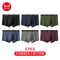 MiiOW 6Pcs Men's Cotton Underwear - Soft Antibacterial Breathable Boxer Briefs with Cotton Crotch - ShopHub