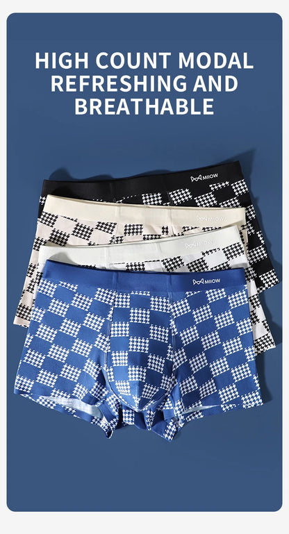 MiiOW Men's Antibacterial Boxer Shorts - 3Pcs Modal Cotton Underwear - ShopHub