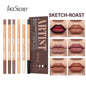 6pcs Velvet Matte Lip Liner Set