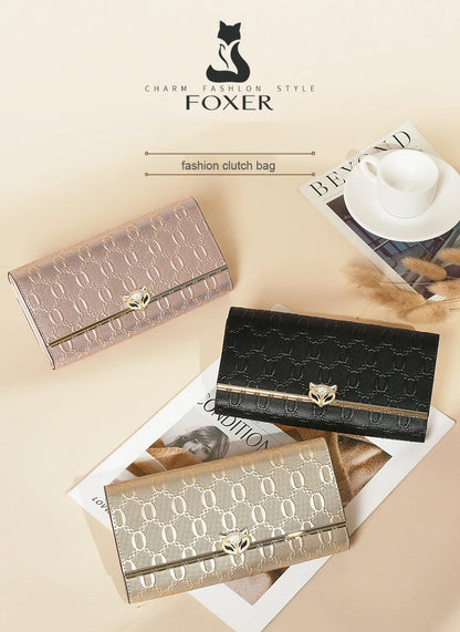 FOXER Split Leather Women's Long Wallet
