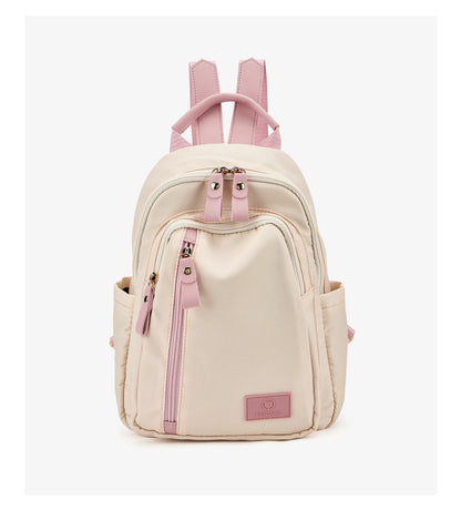 FOXER Women Fabric Backpack Lightweight Travel Shoulder Bag Ladies Multi‑pocket School Bag Casual Daily Female Rucksack
