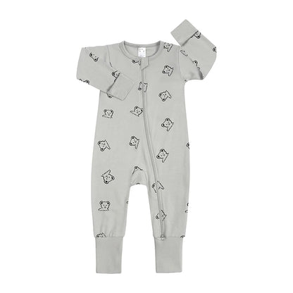 Kids Tales Little Bloom Cotton-Blend Double-Zip Romper