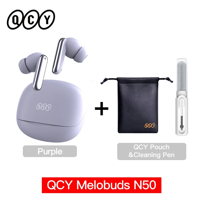 QCY Melobuds N50 ANC Earphones with 6 Mics, AI Call Noise Cancellation, Bluetooth 5.4, and Dual Connection - ShopHub