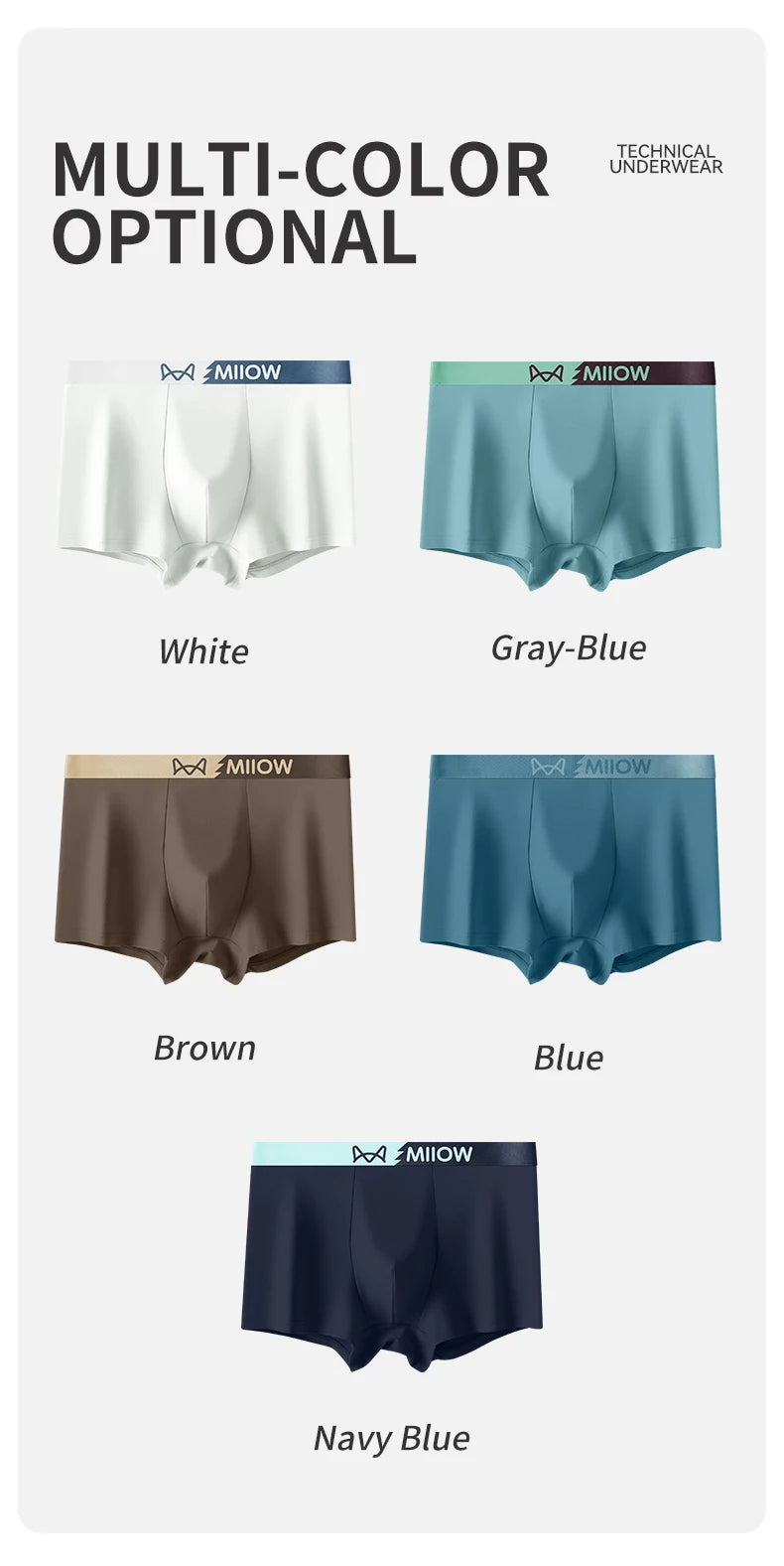 MiiOW Men's Cotton Underwear Set - Cozy Boxer Briefs - ShopHub