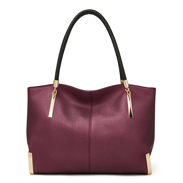 FOXER Genuine Leather Lady's Handbag Elegant Luxury Design Women Shoulder Bag Large Capacity Tote Bag Best Gift for Mom,Wife
