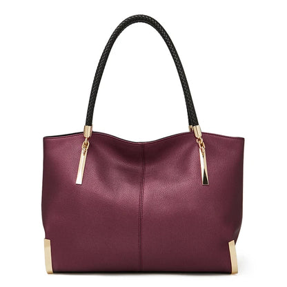 FOXER Genuine Leather Lady's Handbag Elegant Luxury Design Women Shoulder Bag Large Capacity Tote Bag Best Gift for Mom,Wife