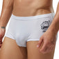 SEOBEAN Men's Low Waist Ice Silk Underwear Sexy Cartoon Pattern Half Hollow Flat Corner Briefs Youth Four Corners