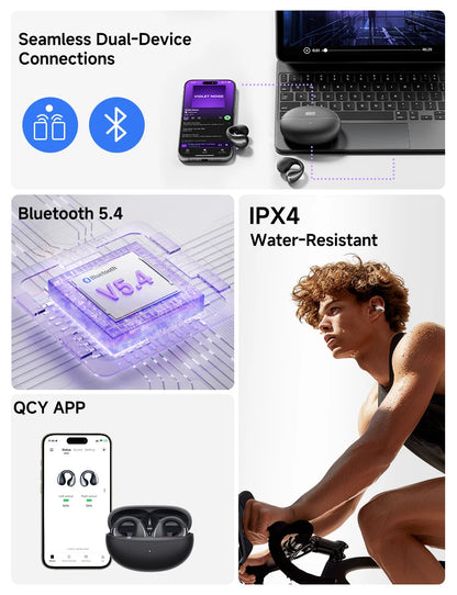 QCY Crossky C30 Wireless Earphones - Bluetooth 5.4 TWS Sports Earbuds with Dual-Connection and Waterproof Design - ShopHub