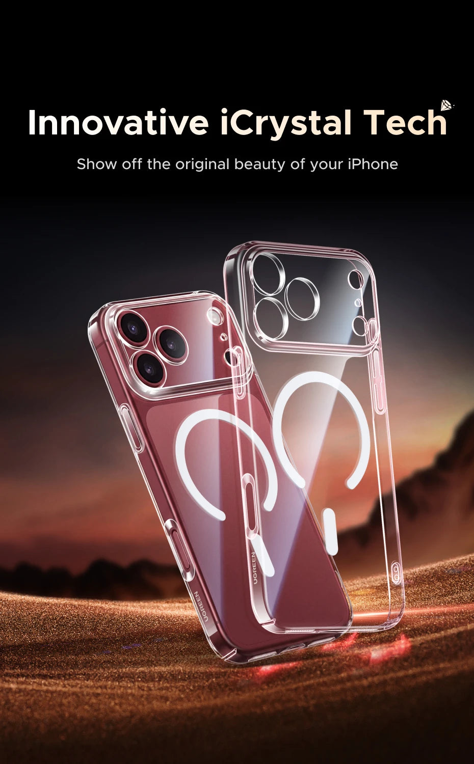 UGREEN Never Yellow PC Magnetic Case — Premium Protection for iPhone 18, 17, Pro & Pro Max