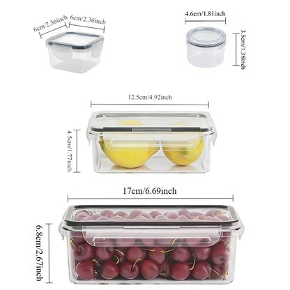 4-Piece Clear Food Storage Containers with Snap Lids - ShopHub