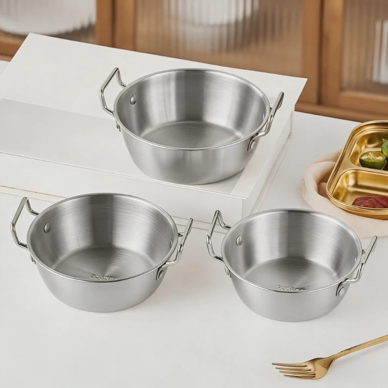 Stainless Steel Noodle Bowl with Handle - Ramen Soup Salad Bowl for Home, Camping, and Picnic - ShopHub