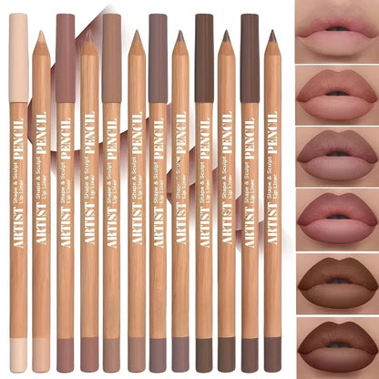 6pcs Velvet Matte Lip Liner Set