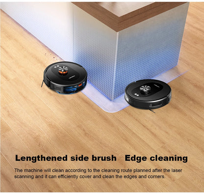 Liectroux T9 robot vacuum cleaner from ShopHub NZ, showcasing its sleek design and cleaning brushes in action.