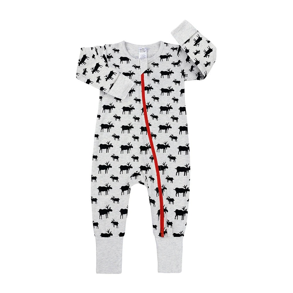 Kids Tales Little Daydream Cotton-Blend Double-Zip Romper