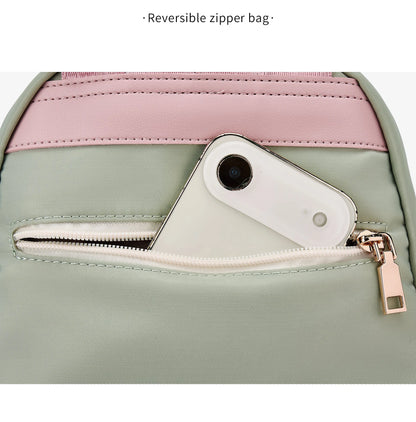 FOXER Women Fabric Backpack Lightweight Travel Shoulder Bag Ladies Multi‑pocket School Bag Casual Daily Female Rucksack