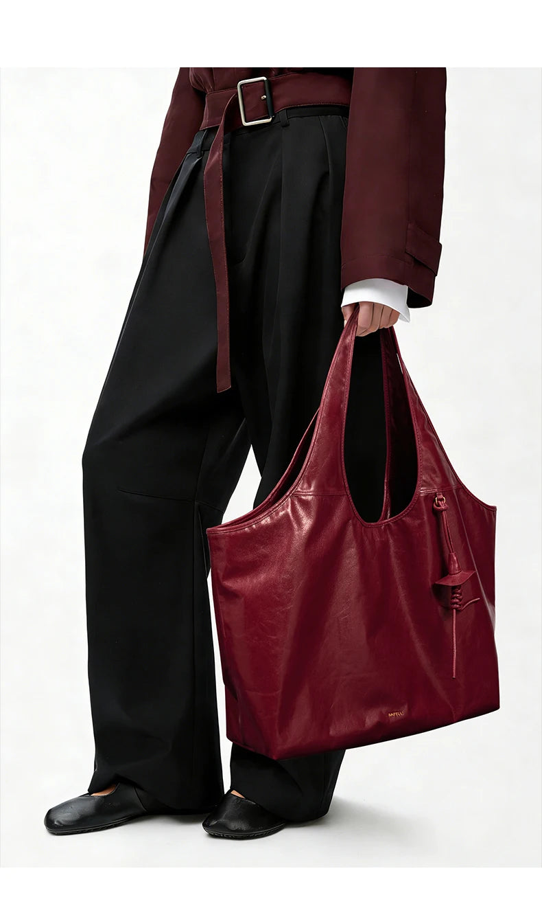 BAFELLI Soft Leather Large Capacity Work Tote Bag