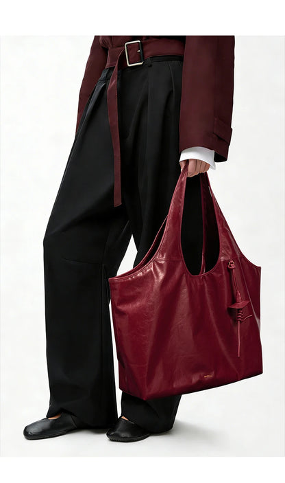 BAFELLI Soft Leather Large Capacity Work Tote Bag