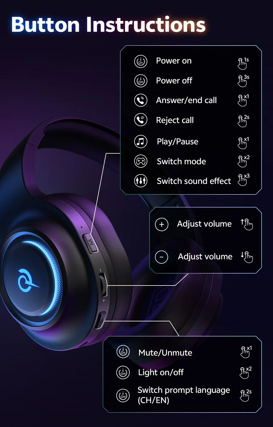 QCY Heroad V200 Gaming Headset - ShopHub