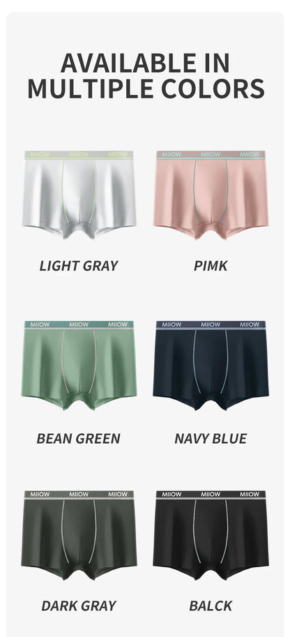 MiiOW Combed Cotton Men's Boxers - 40S Antibacterial Breathable Underwear 7A Soft Boxershorts - ShopHub