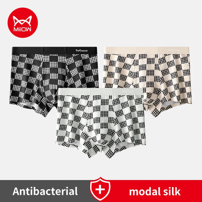 MiiOW Men’s Modal Antibacterial Underwear - Ultimate Comfort 3Pcs Cotton Boxer Briefs - ShopHub