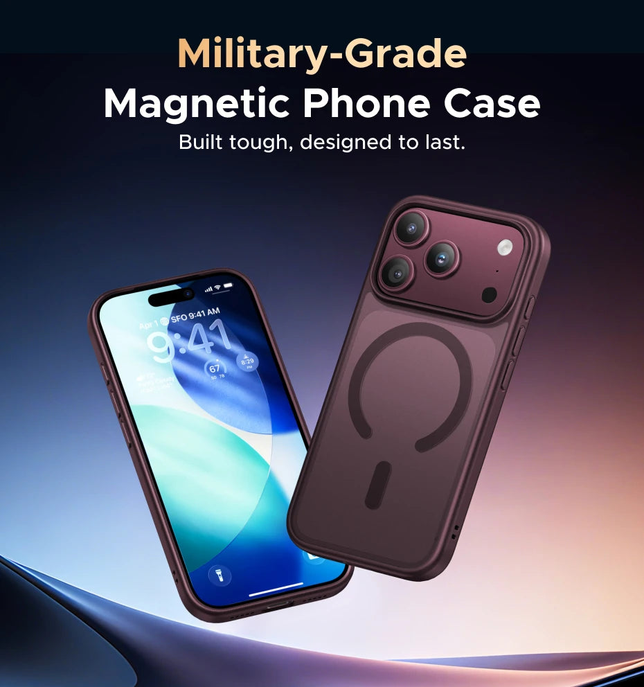 UGREEN Claret Magnetic Case for iPhone 18, 17, Pro Max Case