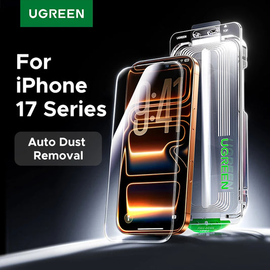 UGREEN Automatic Dust-free Screen Protector for iPhone 17 Pro Max, 16 Pro & More—2 Pack