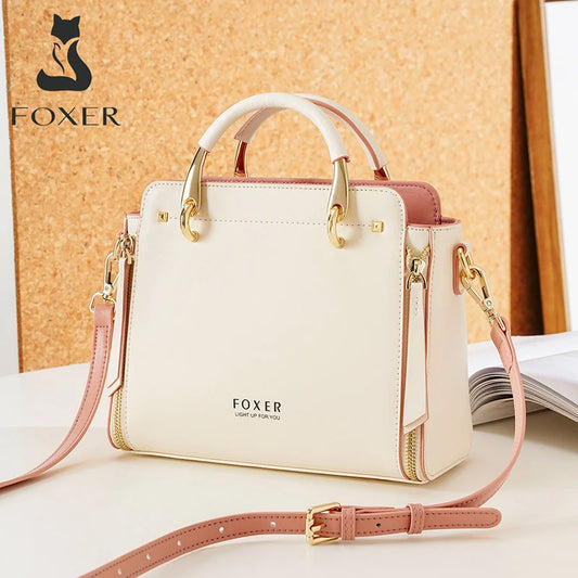 FOXER Split Leather Women's Shoulder Bag