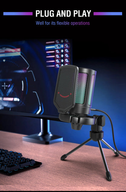 FIFINE USB Gaming Microphone: Elevate Your Streaming Experience with RGB Flair