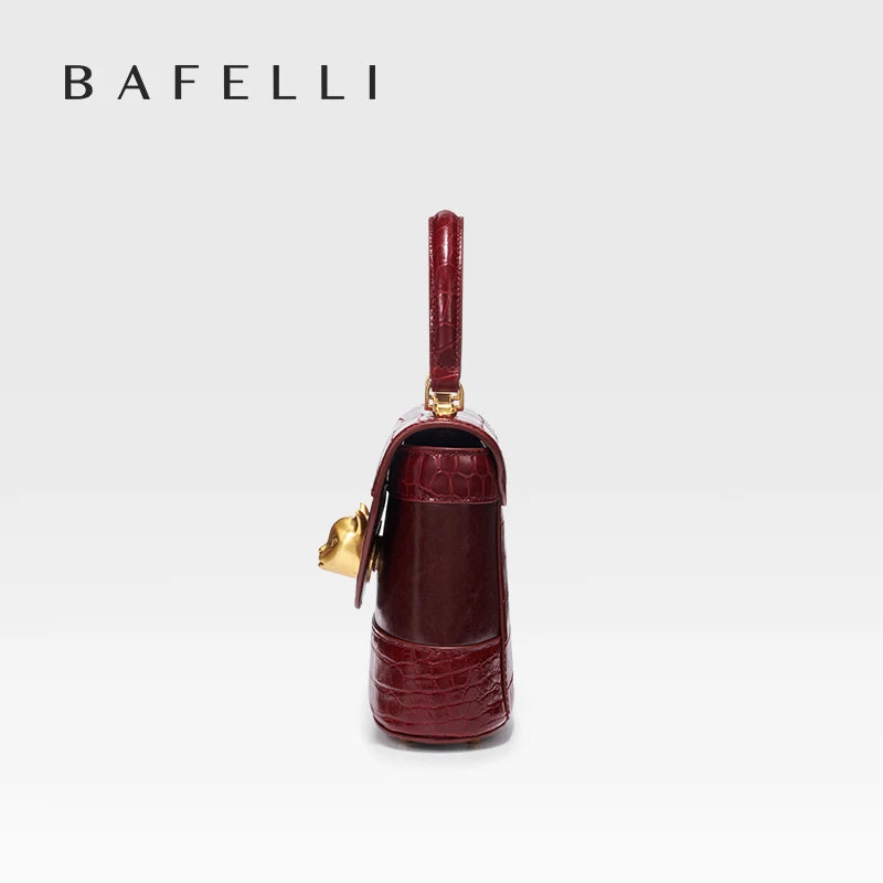 BAFELLI Animal-Print Leather Flap Crossbody