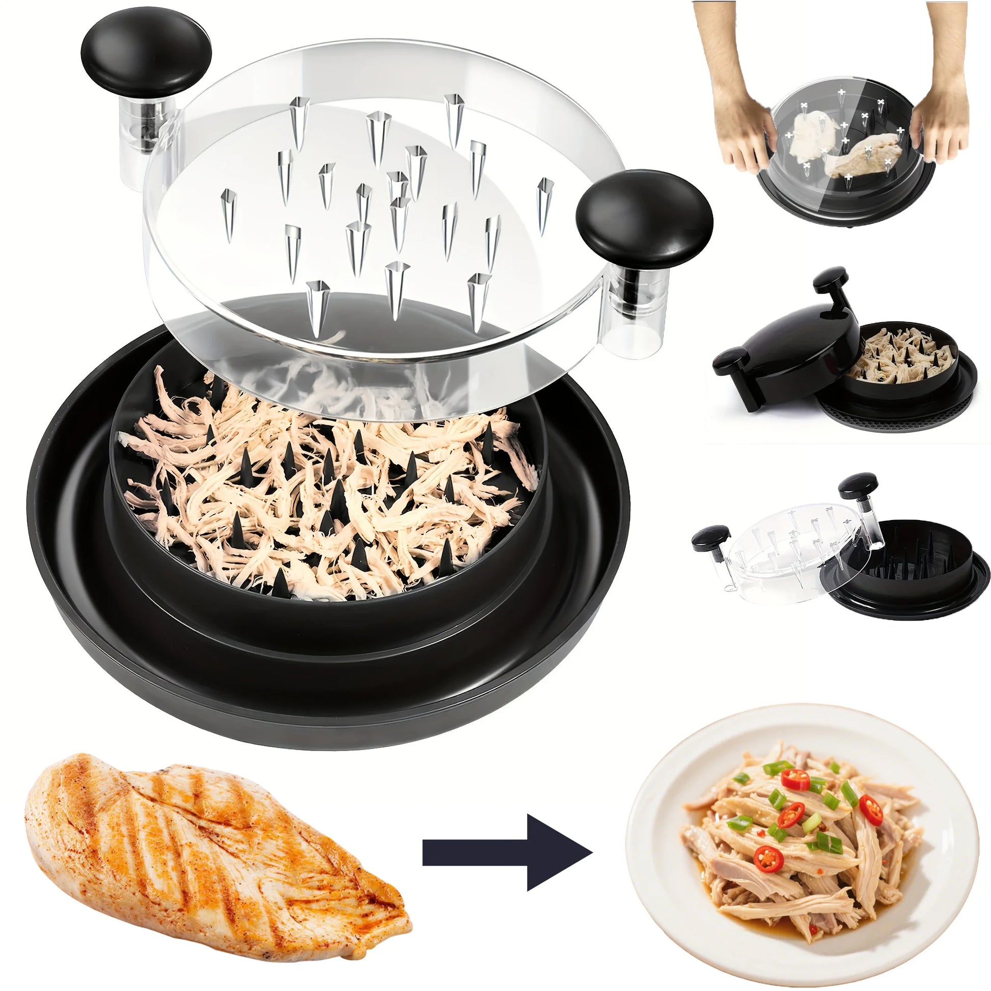 Upgraded Chicken Shredder with Cover - ShopHub