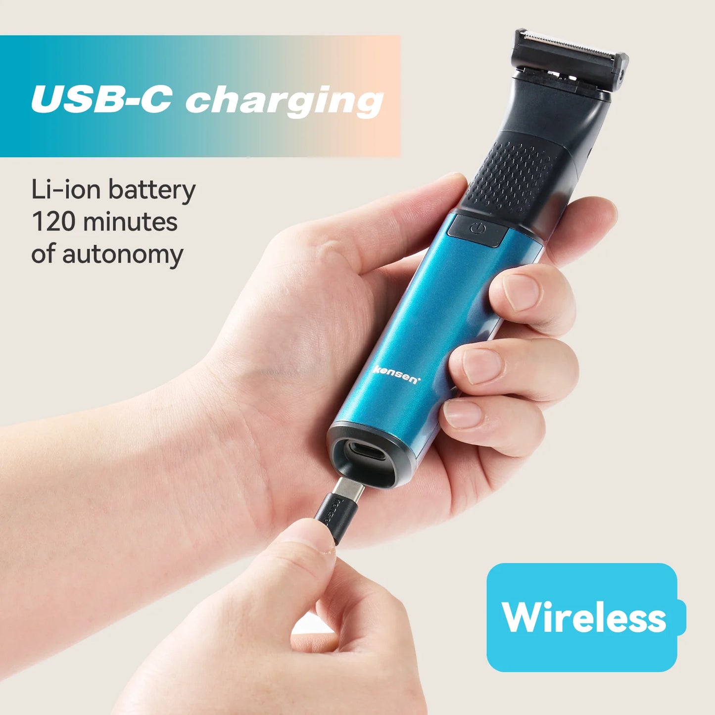 KENSEN S15 Electric Hair Trimmer 2 in 1 Dual-sided Blade