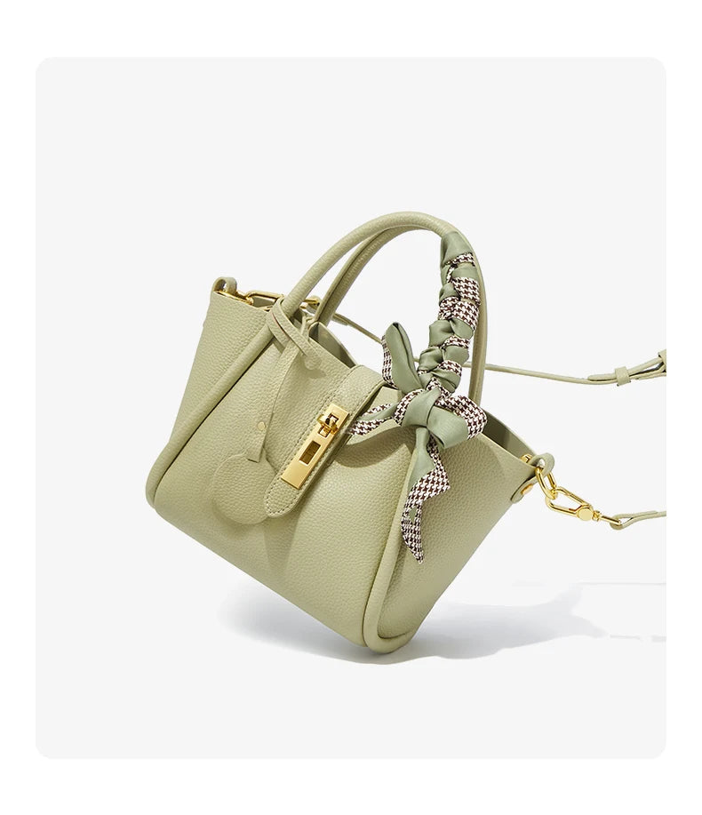 FOXER Women's Handbag Split Leather Shoulder Bag 2026 Fashion Lady Crossbody Bag Light Luxury Commuter Bucket Bag as Gift