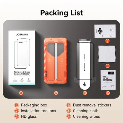 Joyroom Premium Tempered Glass Screen Protectors for iPhone 16, 17, and 18 Series