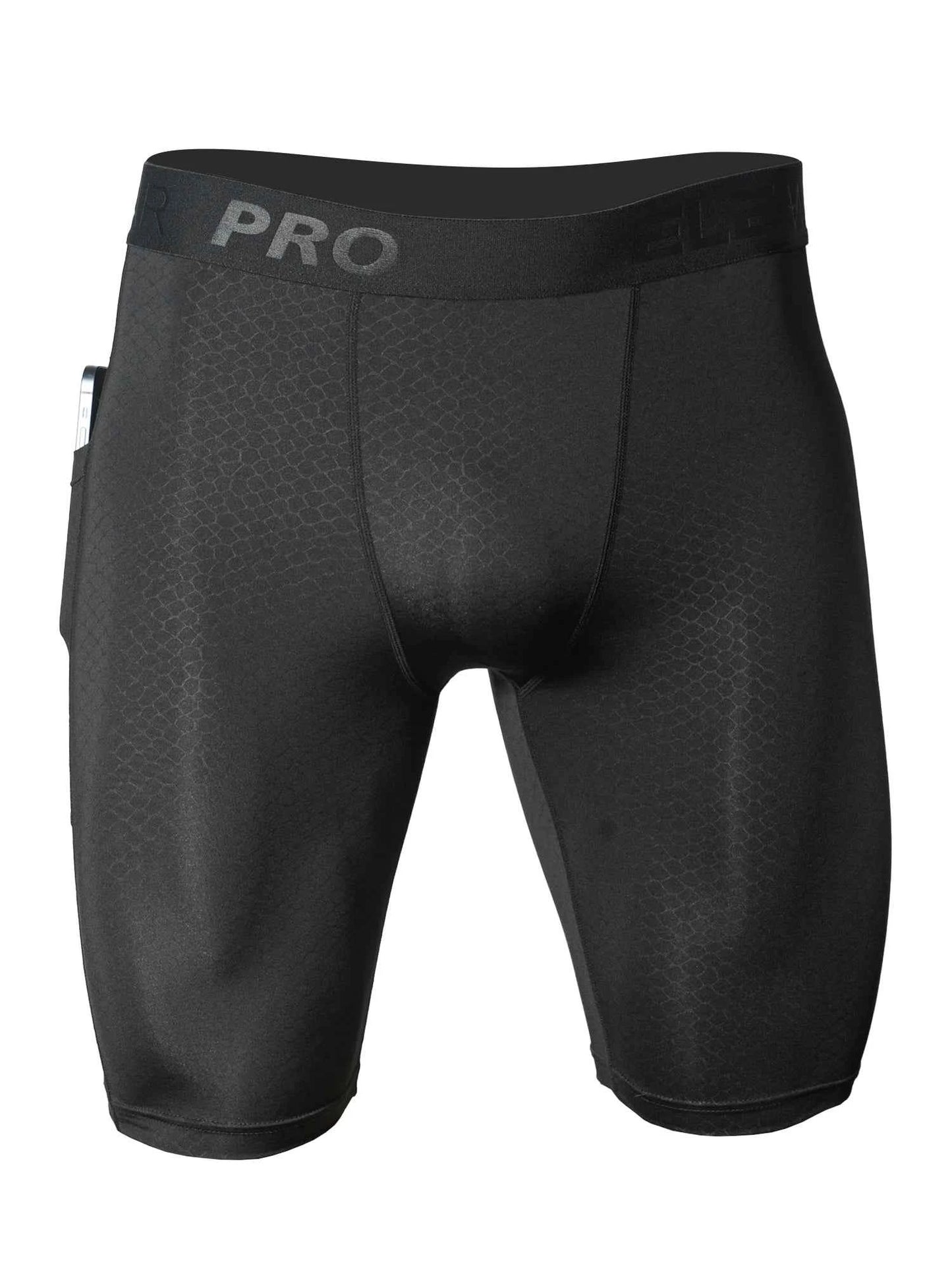 Men's Sports Underwear with Pockets - Running Fitness Briefs, Snake Pattern Embossed, Moisture Wicking Quick Drying