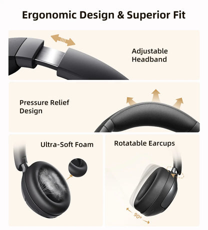 QCY H3 PRO ANC Bluetooth Headphones with 50dB Active Noise Cancelling and 55H Playtime - ShopHub