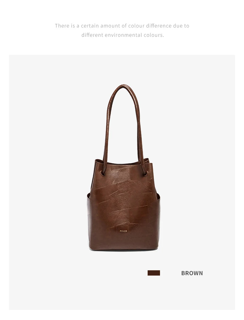 FOXER 2026 Spring New Tote Bag for Women Soft PVC Leather Daily Commute Shoulder Bag Vintage Casual Female Work Handbag