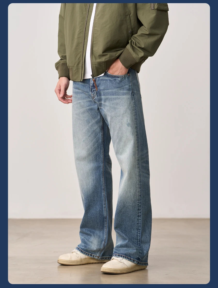 SIMWOOD 13.5oz Heavyweight Washed Retro Jeans