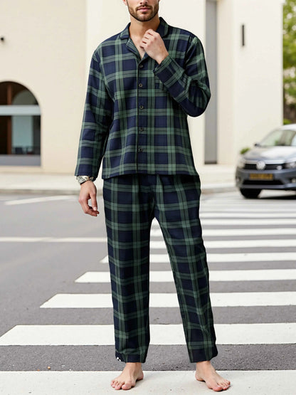 Men's Plaid Pajama Sets – Comfortable Lounge Sleepwear for Ultimate Relaxation