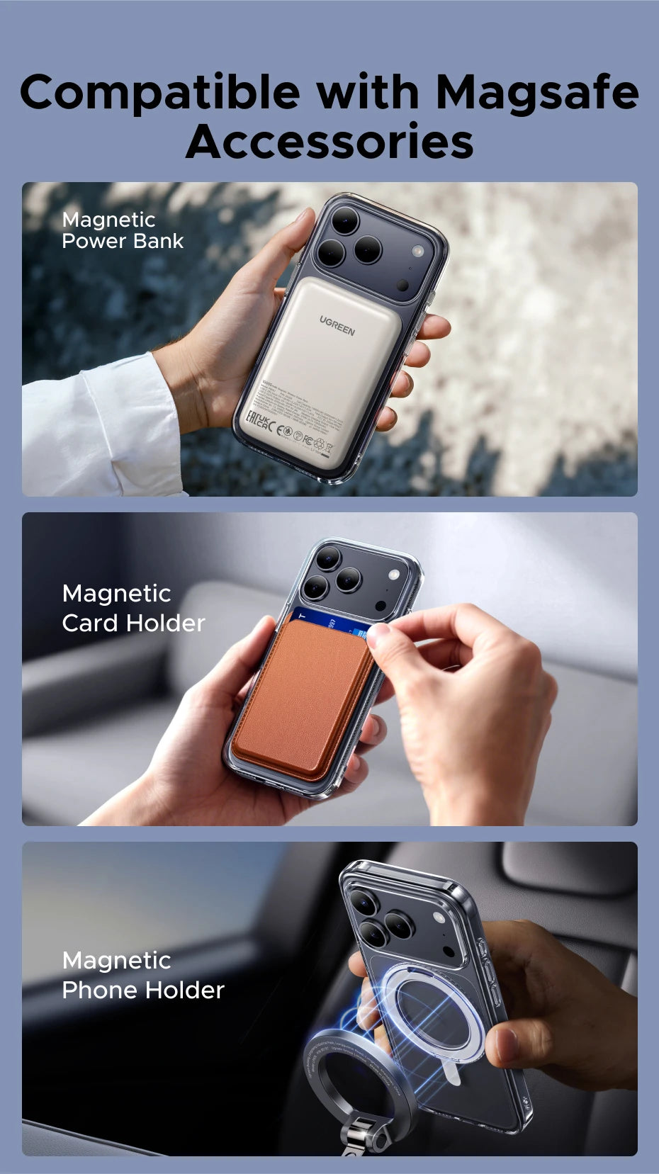 UGREEN 360° Magnetic Stand Case for iPhone 18, 17, & Pro Max Models