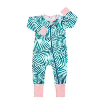 Kids Tales Little Bloom Cotton-Blend Double-Zip Romper