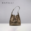 BAFELLI Leopard-Print Cow Leather Hobo Bag