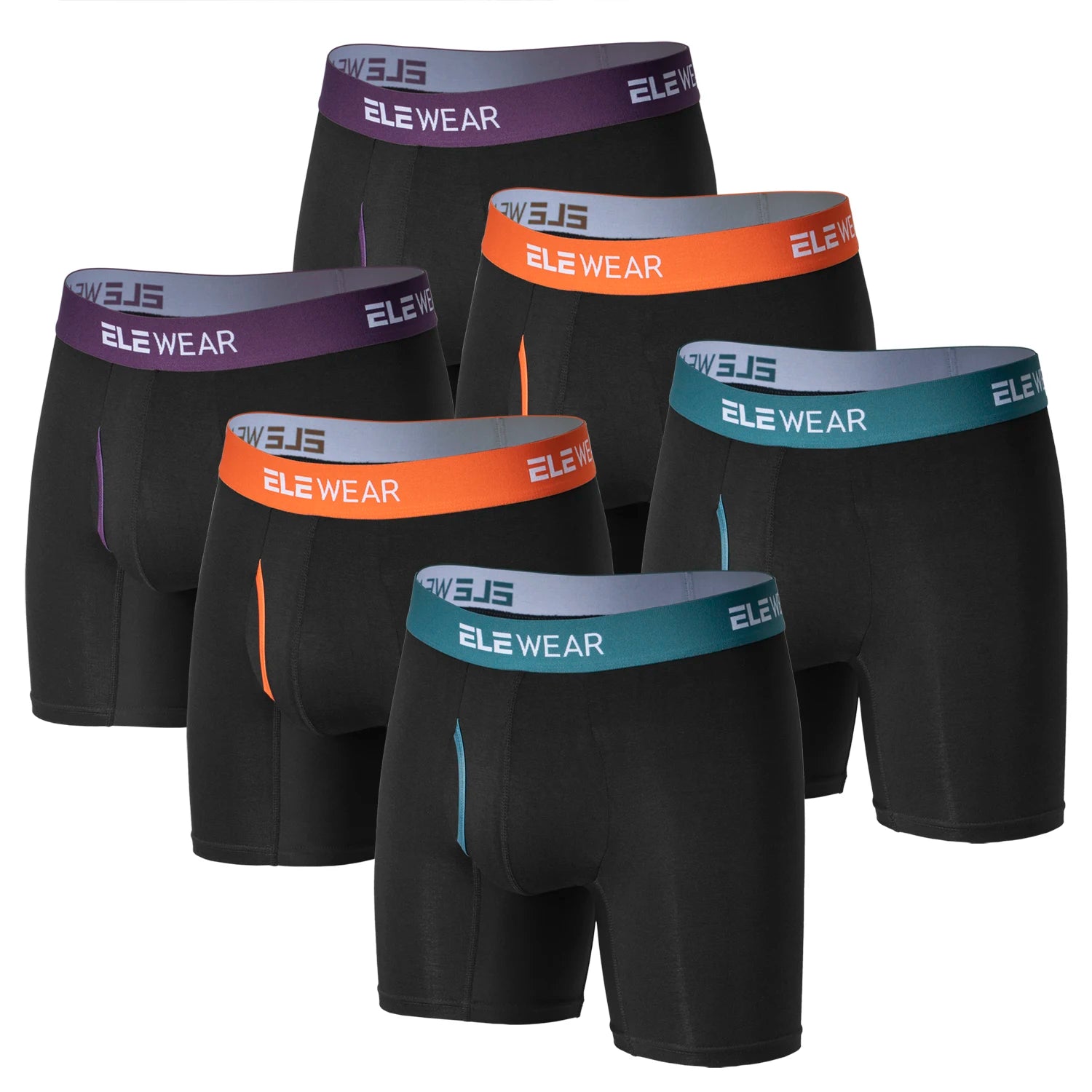 6 Pcs Bamboo Men's Underwear - Breathable Boxershorts with Opening, Plus Size Fashion Underwear - ShopHub